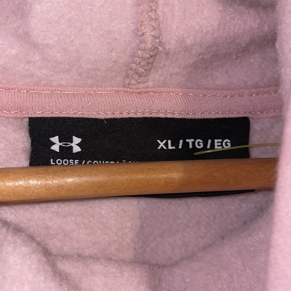 •UNDER ARMOUR•LIGHT PINK FUNNEL NECK HOODIE SWEATSHIRT SIZE XL EUC - Picture 8 of 8